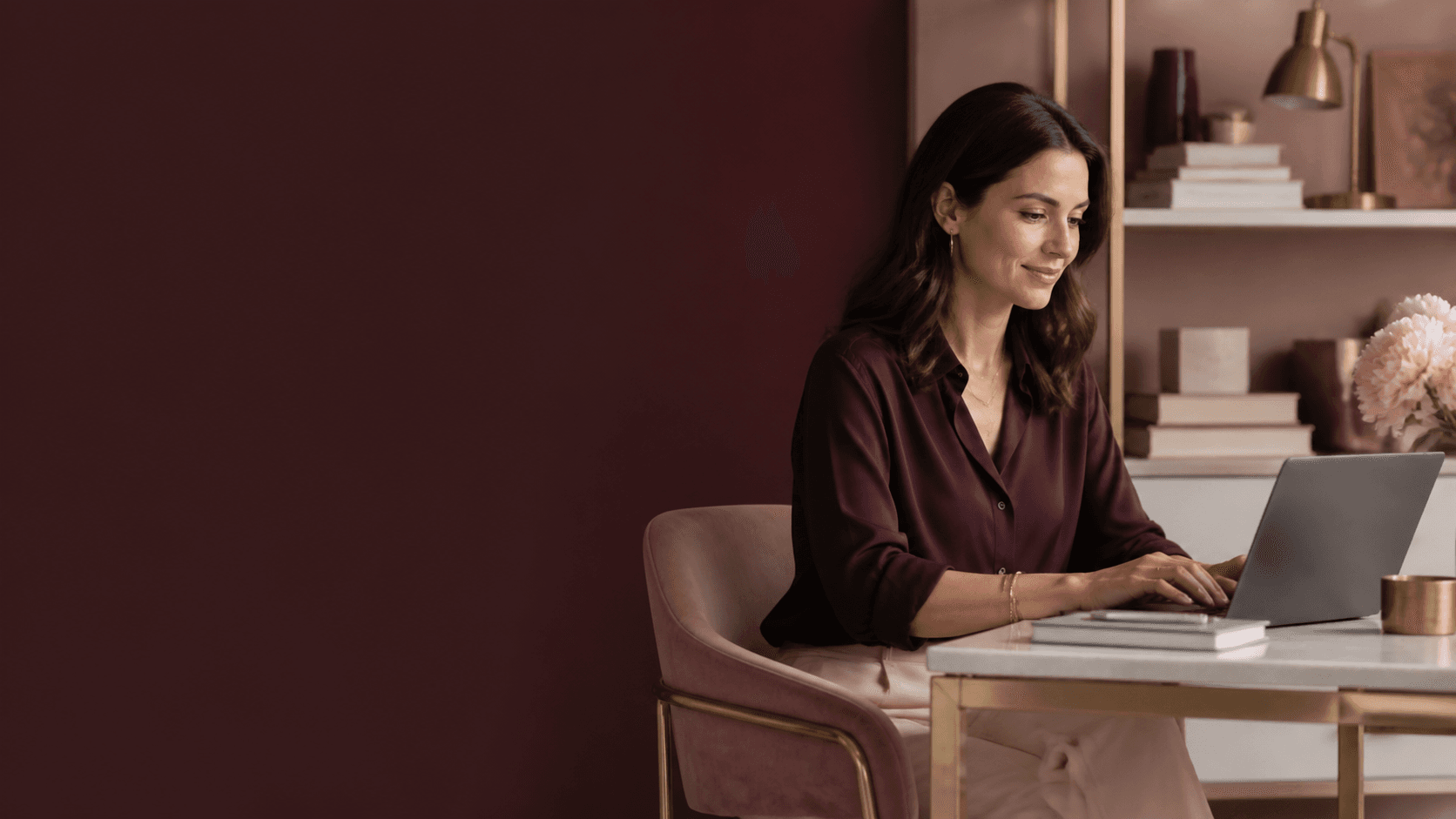 Woman founder working on her company